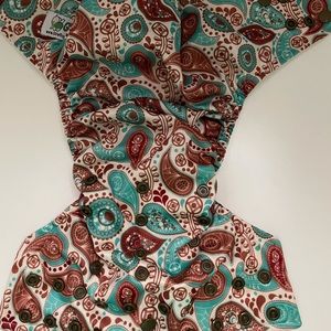 Glow Bug Cloth Pocket Diaper, NWOT.  Paisley print.